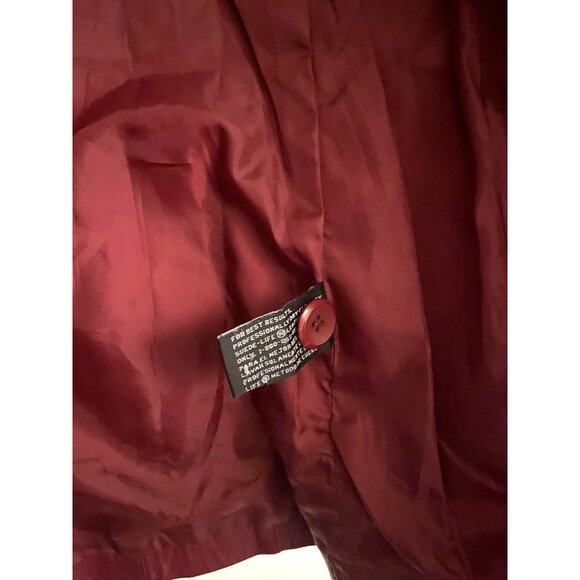 Worthington Womens Large Red 100% Leather Jacket Lined Button Up - Picture 14 of 16